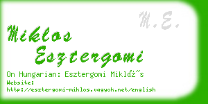 miklos esztergomi business card